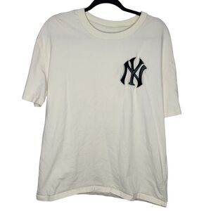 Pro Edge New York Yankees MLB Baseball T-Shirt in Cream Forest Green Size M
